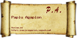 Papiu Agapion névjegykártya